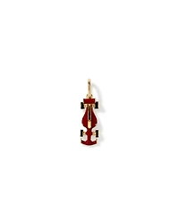 Pendentif voiture de course rouge en argent sterling avec bélière en or jaune 10 kt