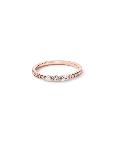 0.23TW Pear and Round Brilliant Diamond Wedding Ring 14kt Rose Gold
