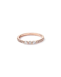 0.23TW Pear and Round Brilliant Diamond Wedding Ring 14kt Rose Gold