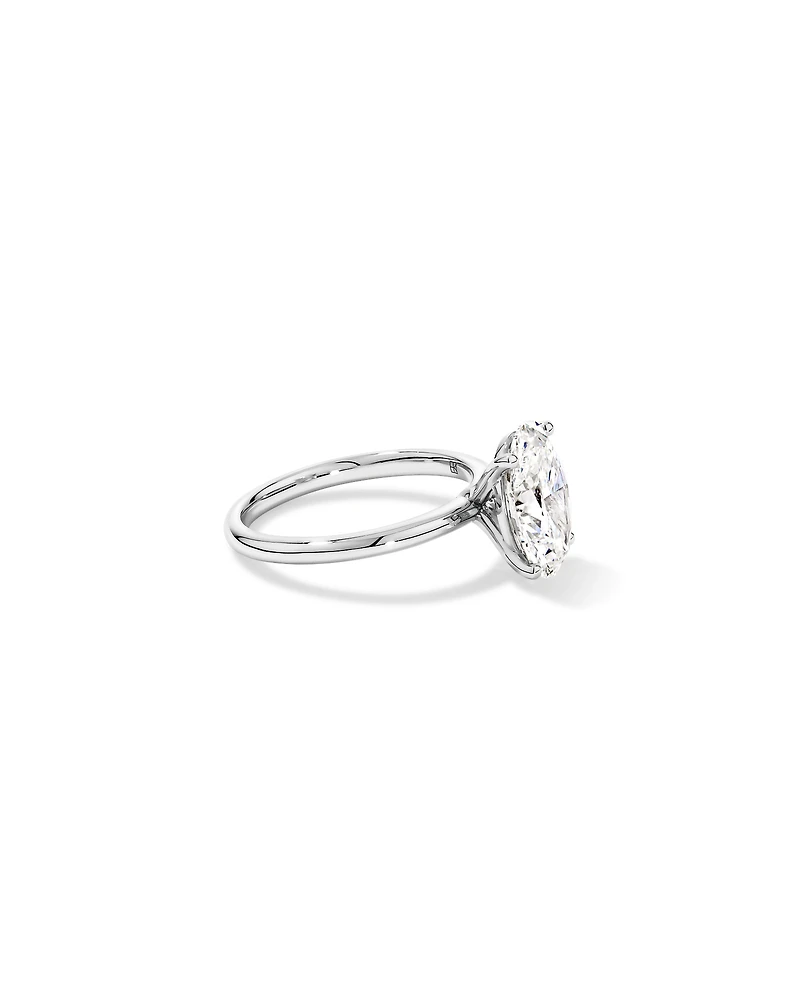 3.00 Carat TW Oval Cut Laboratory-Grown Diamond Solitaire Engagement Ring Platinum