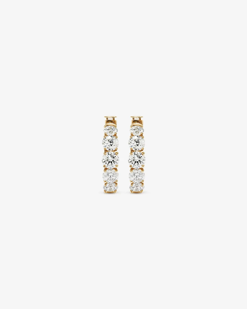 3.02 Carat TW Laboratory-Grown Diamond Huggie Earrings in 10kt Yellow Gold