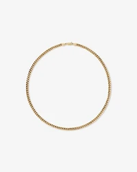 Chaîne à maillons gourmette creuse de style Miami en or jaune 10 K de 45 cm, largeur de 4,5 mm