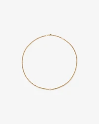 Diamond Accent Curb Chain Necklace in 10kt Yellow Gold