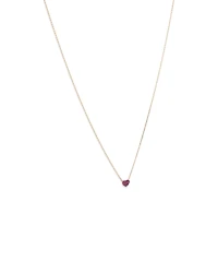 Ruby Pave Heart Pendant in 10kt Yellow Gold