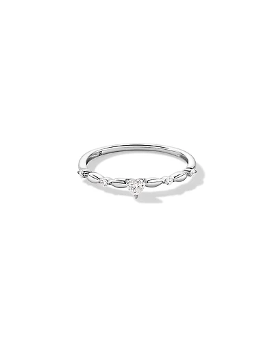 0.15TW Heart and Round Brilliant Laboratory-Grown Diamond Promise Ring 10kt Gold