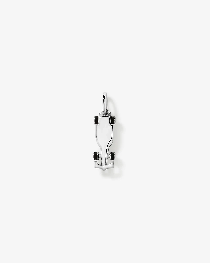 Teal Racing Car Pendant in Sterling Silver