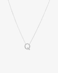 Q Initial Necklace with 0.10 Carat TW of Diamonds in 10kt White Gold