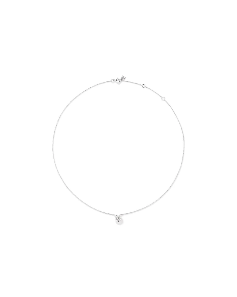 Lume Lab Round Pendant with 0.10 Carat TW of Laboratory-Grown Diamonds in Sterling Silver