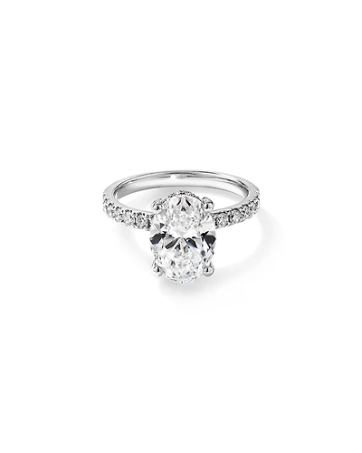 3.50 Carat TW Oval Cut Laboratory-Grown Diamond Engagement Ring in 18kt White Gold