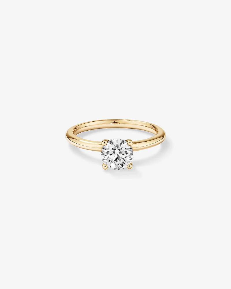 1 Carat TW Round Brilliant Laboratory-Grown Diamond Solitaire Engagement Ring in 14kt Yellow Gold
