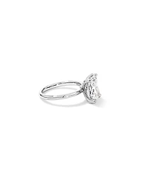 Bague de fiançailles solitaire en platine, sertie d'un diamant laboratoire taille radiant 3,00 carats (poids total)