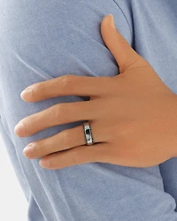 Bague en argent à diamants noirs totalisant 0,25 ct pour homme