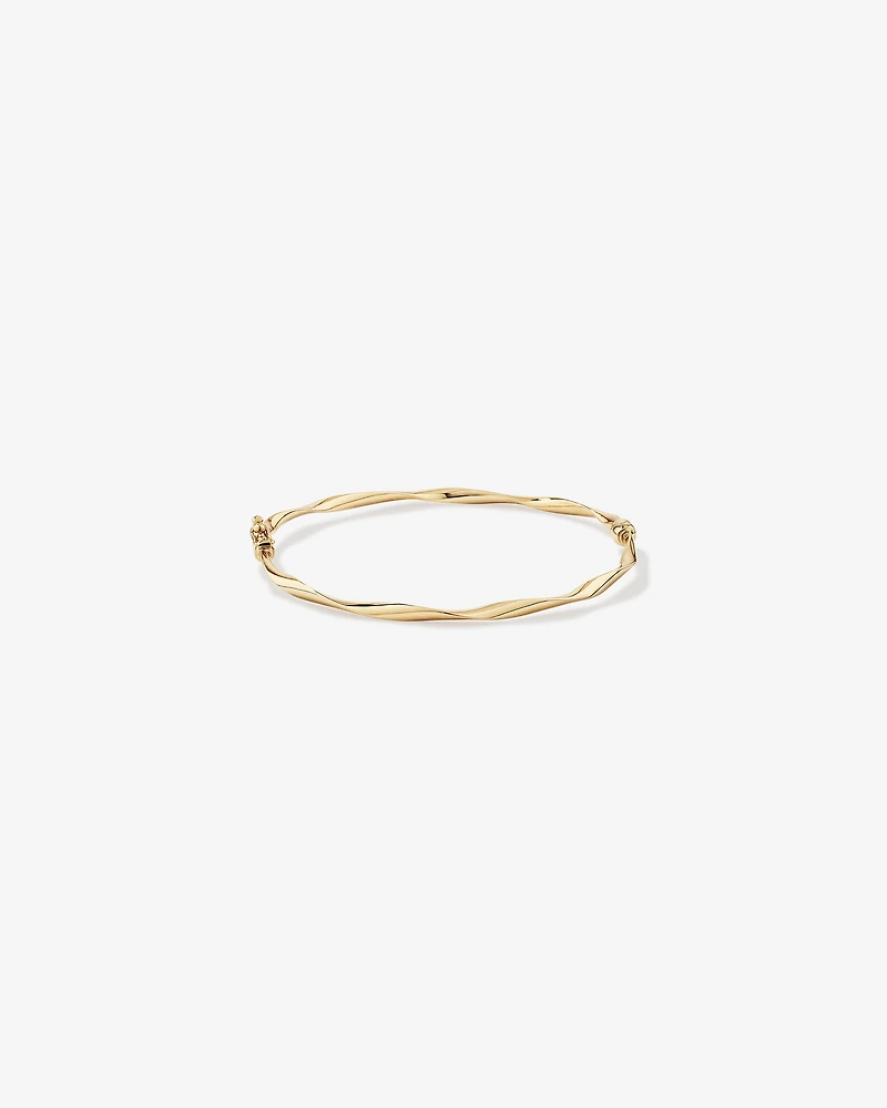 60mm Hollow Twist Bangle In 10kt Yellow Gold
