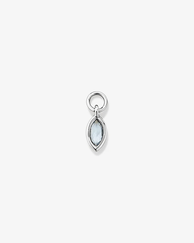 Pendentif de boucle d'oreille unique en topaze bleu ciel et or blanc 10 carats