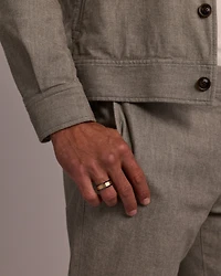 Gold Inlay Black Titanium Wedding Ring in 10kt Yellow Gold