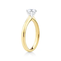 Certified Solitaire Engagement Ring with a 0.75 Carat TW Diamond in 18kt Yellow & White Gold