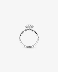 Bague De Fiançailles Halo En Diamant De Laboratoire Taille Poire De 1,82 Carat Poids Total En Or Blanc 14 Carats