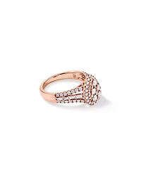 1.25 Carat TW Round Brilliant and Baguette Cluster Diamond Ring in 14kt Rose Gold