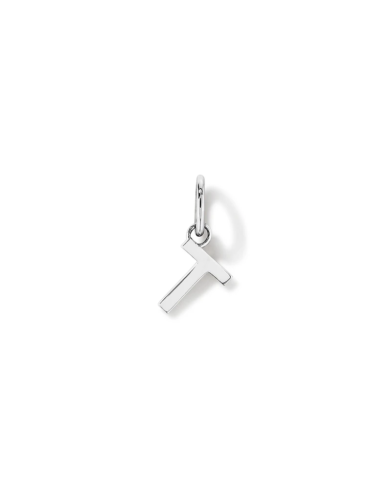 Letter T Initial Pendant in Sterling Silver
