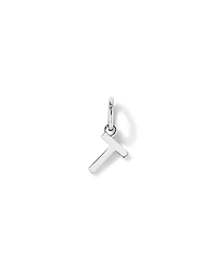 Letter T Initial Pendant in Sterling Silver