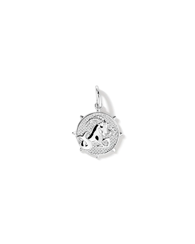Diamond Accent Capricorn Zodiac Pendant in Sterling Silver