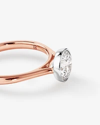 1.25 Carat TW Round Brilliant Laboratory-Grown Diamond Solitaire Bezel Set Engagement Ring in 14kt Rose Gold