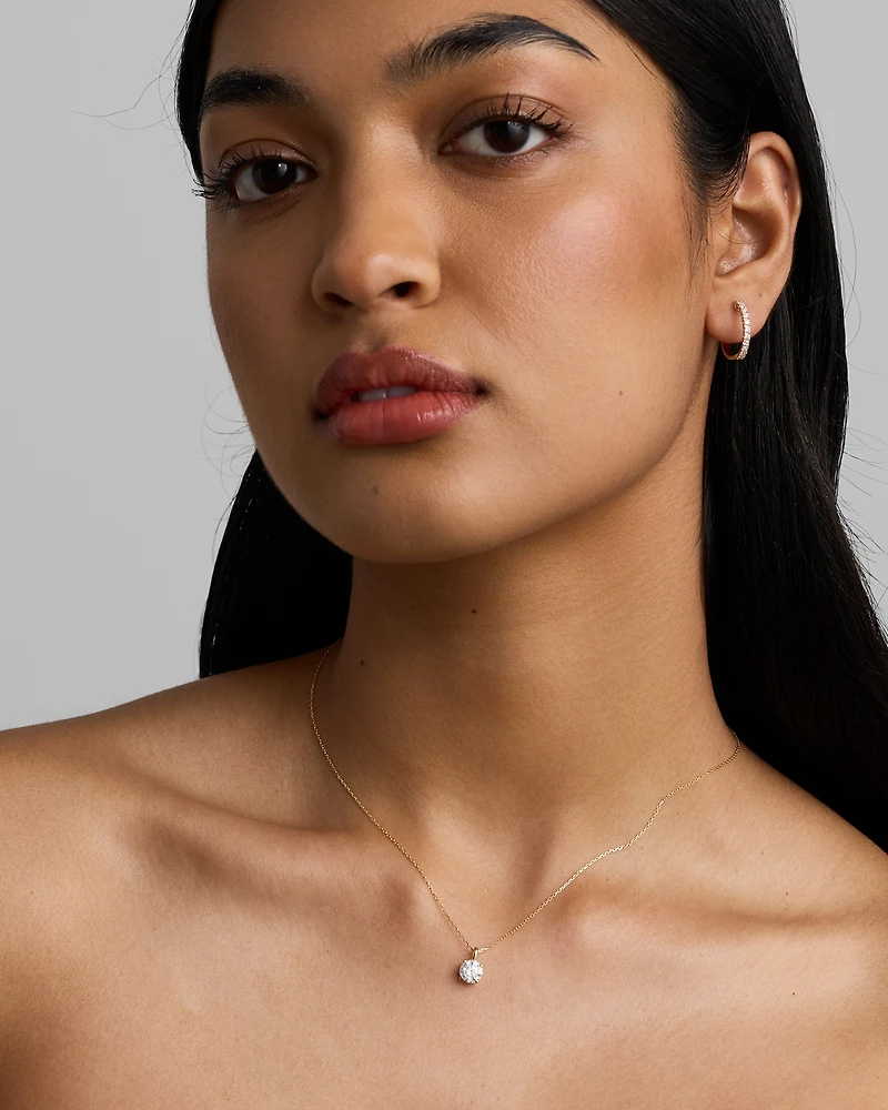 0.50 Carat TW Diamond Ethereal Huggie Earrings in 10kt Yellow Gold