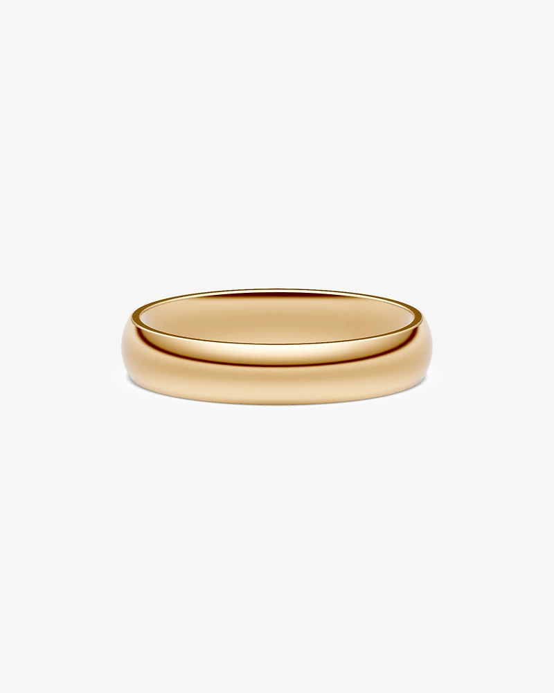 5mm High Domed Wedding Band 10kt Yellow Gold