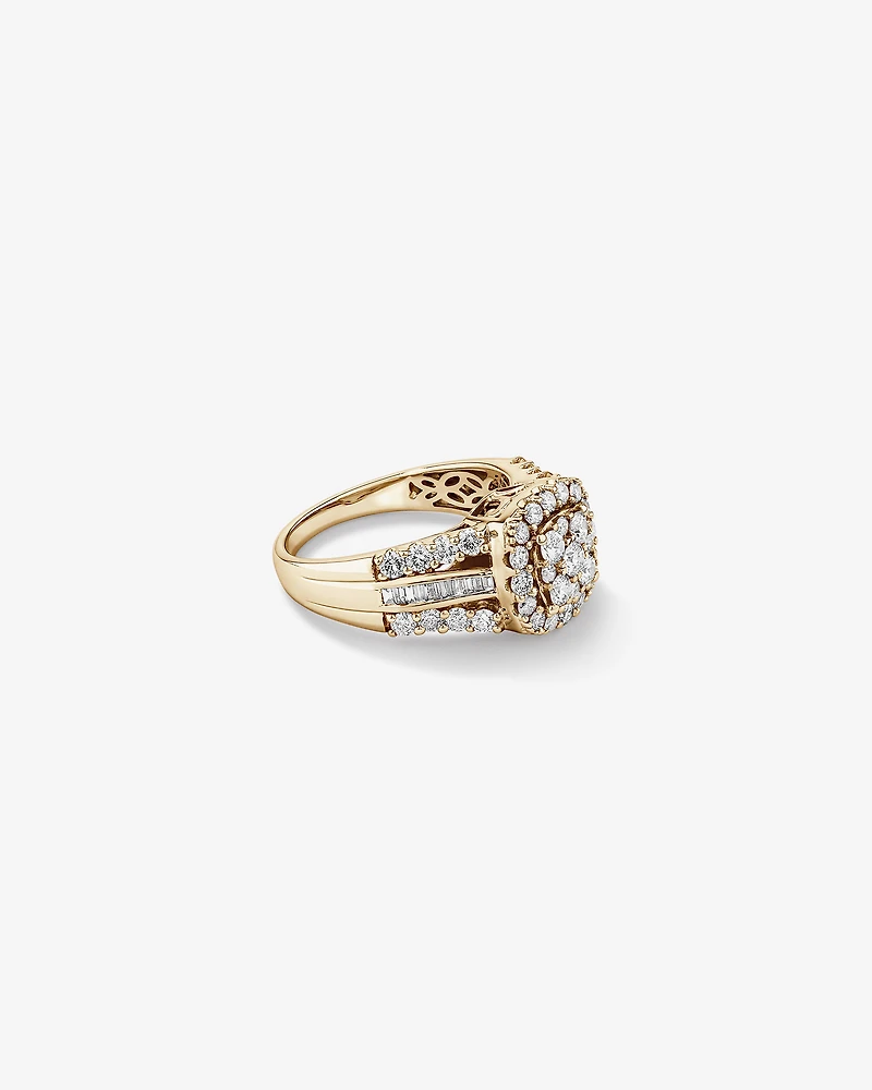 Bague de fiançailles avec 1,50 carat TW de diamants en or jaune 14kt
