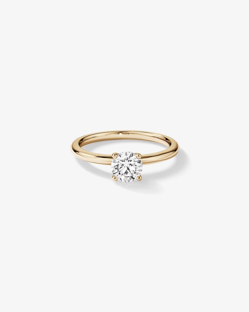 0.70 Carat TW Round Brilliant Laboratory-Grown Diamond Solitaire Engagement Ring in 14kt White Gold