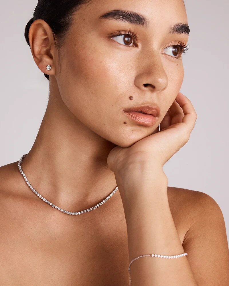 0.50 Carat TW Laboratory-Grown Diamond Tennis Bracelet in 10kt White Gold