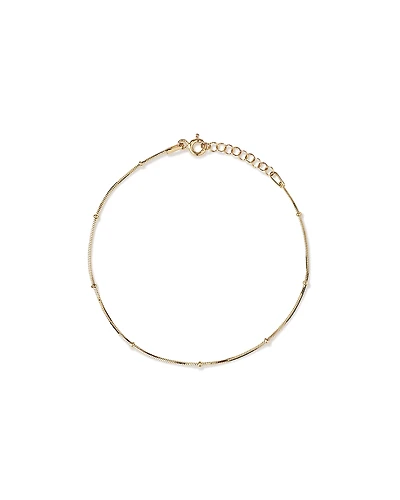 Snake & Bead Station Bracelet in 10kt Yellow Gold