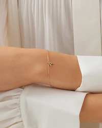 19cm (7.5") A Initial Bracelet in 10kt Yellow Gold