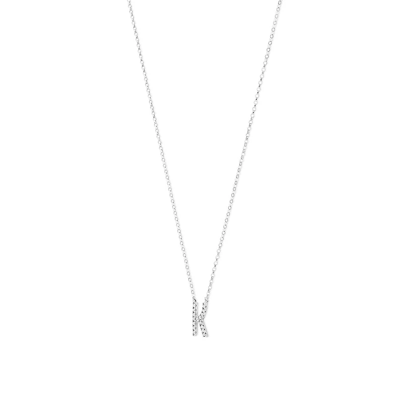 K' Initial necklace with 0.10 Carat TW of Diamonds in 10kt White Gold