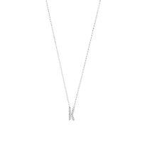 K' Initial necklace with 0.10 Carat TW of Diamonds in 10kt White Gold