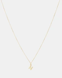 Collier à pendentif « N » en or jaune 10 K
