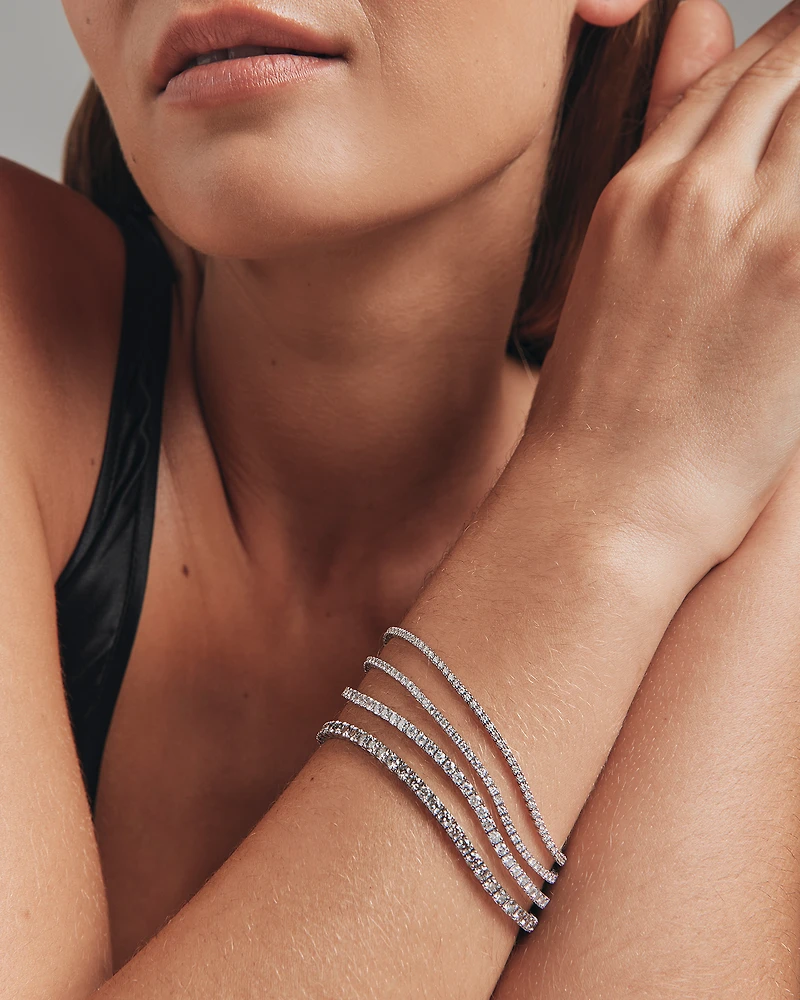 0.82 Carat TW Diamond Tennis Bracelet 10kt Yellow Gold