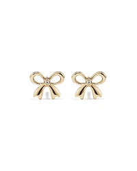 Cubic Zirconia Bow Stud Earrings in 10kt Yellow Gold