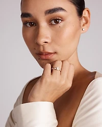 0.83 Carat TW Oval and Marquise Twist Engagement Ring in 14kt Yellow Gold