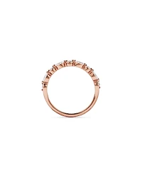 0.43TW Marquise and Round Brilliant Diamond Twist Wedding Ring 14kt Rose Gold