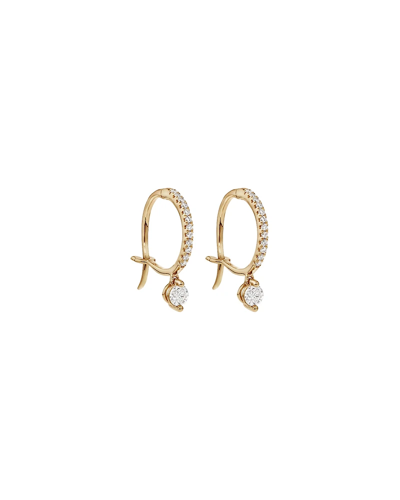 Single Drop Earrings with 0.37 Carat TW of Diamonds in 18kt Yellow Gold