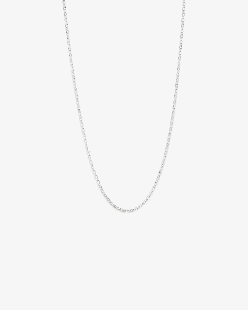 Chaîne de béchers ovale de 55 cm (22 po) de 3 mm à 3,5 mm de largeur en argent sterling