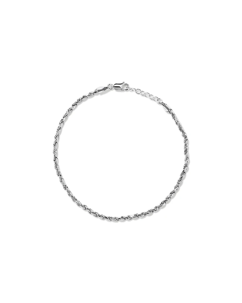 23cm (9") Rope Bracelet in Sterling Silver
