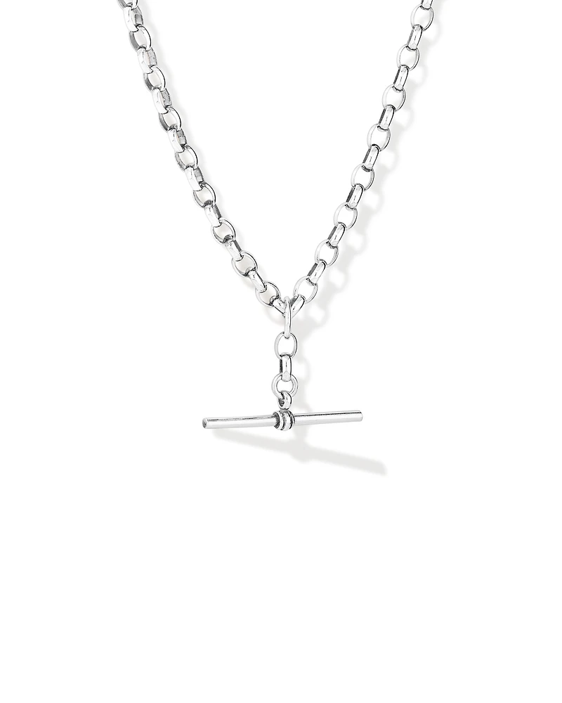 45cm (18") 4.5mm-5mm Width Belcher Fob Chain in Sterling Silver