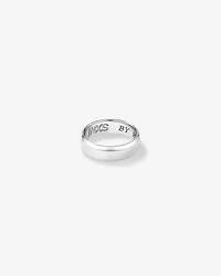 INXS By My Side Engraved Bevelled Edge 7mm Ring in Recycled Sterling Silver