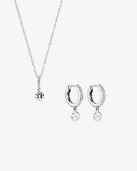 Cubic Zirconia Drop Jewellery Gift Set in Sterling Silver