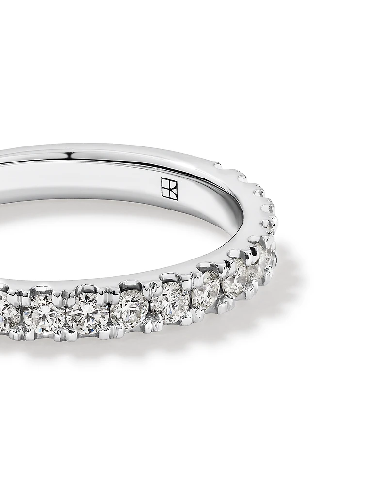 Alliance avec Diamants Ronds Brillants Sertis Griffes de 0,34 Carat TW en Or Blanc 18 kt