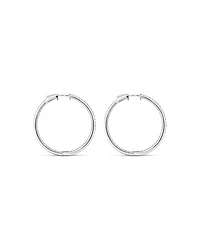 Hoop Earrings with Cubic Zirconia in Sterling Silver