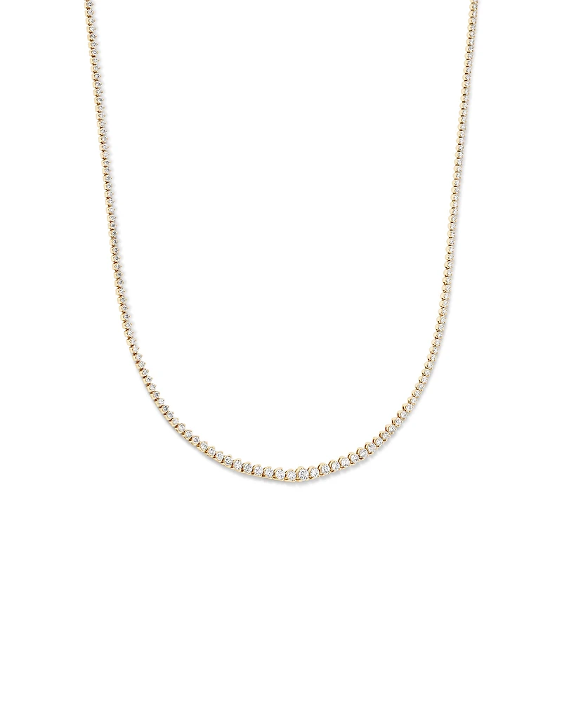 6.00 Carat TW Graduated Diamond RivieraTennis Necklace in 18kt Yellow Gold