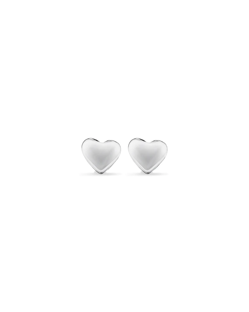 Heart Stud Earrings in Sterling Silver